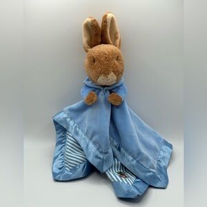 The World of Beatrix Potter Peter Rabbit Plush Security Blanket Lovey Satin Trim